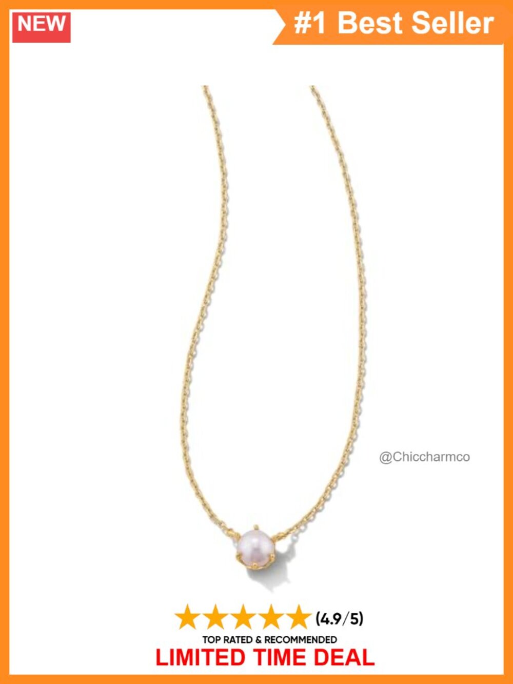 Kendra Scott Ashton Pendant Necklace White Pearl Fashion Jewelry for Women